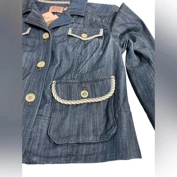 Juicy Couture Roll Up Cuffs Y2K Cropped  Jean Jacket Size Small - Picture 6 of 13